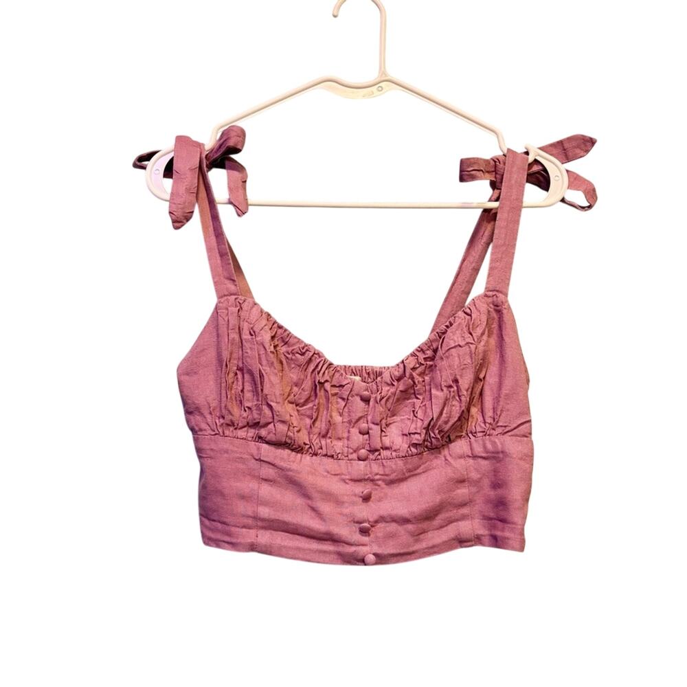 Altar'd State Light Purple Crop Tank Top With Tie Shoulder Straps Size M